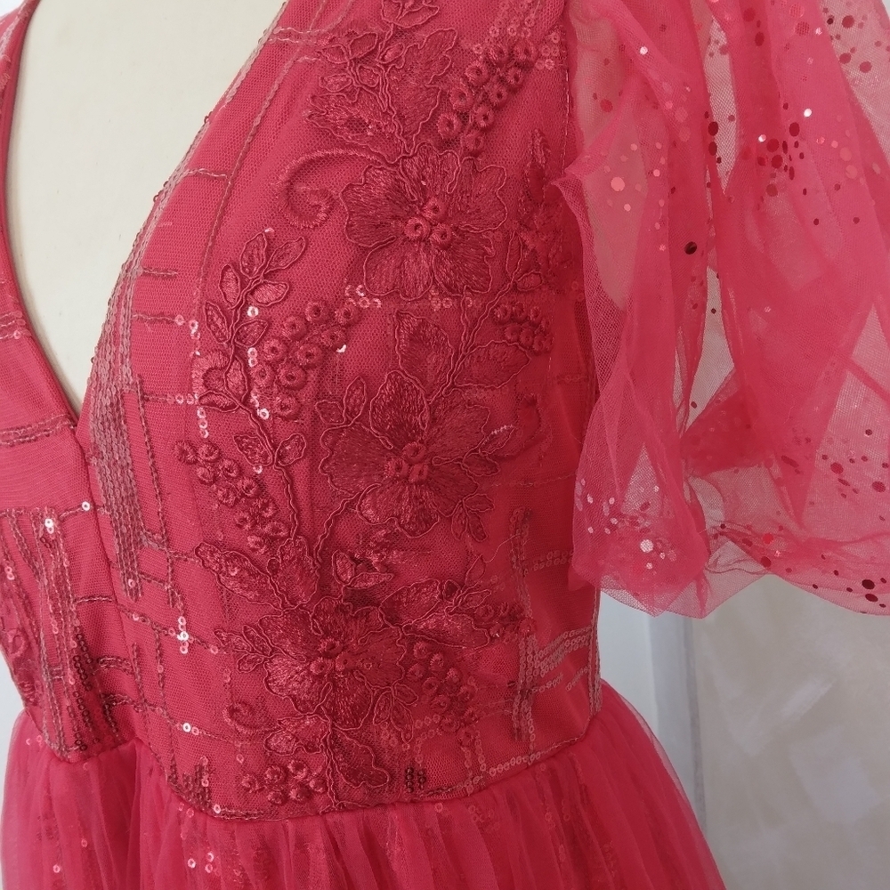 Giffniseti Size XL Long Formal Red dress - Picture 5 of 16